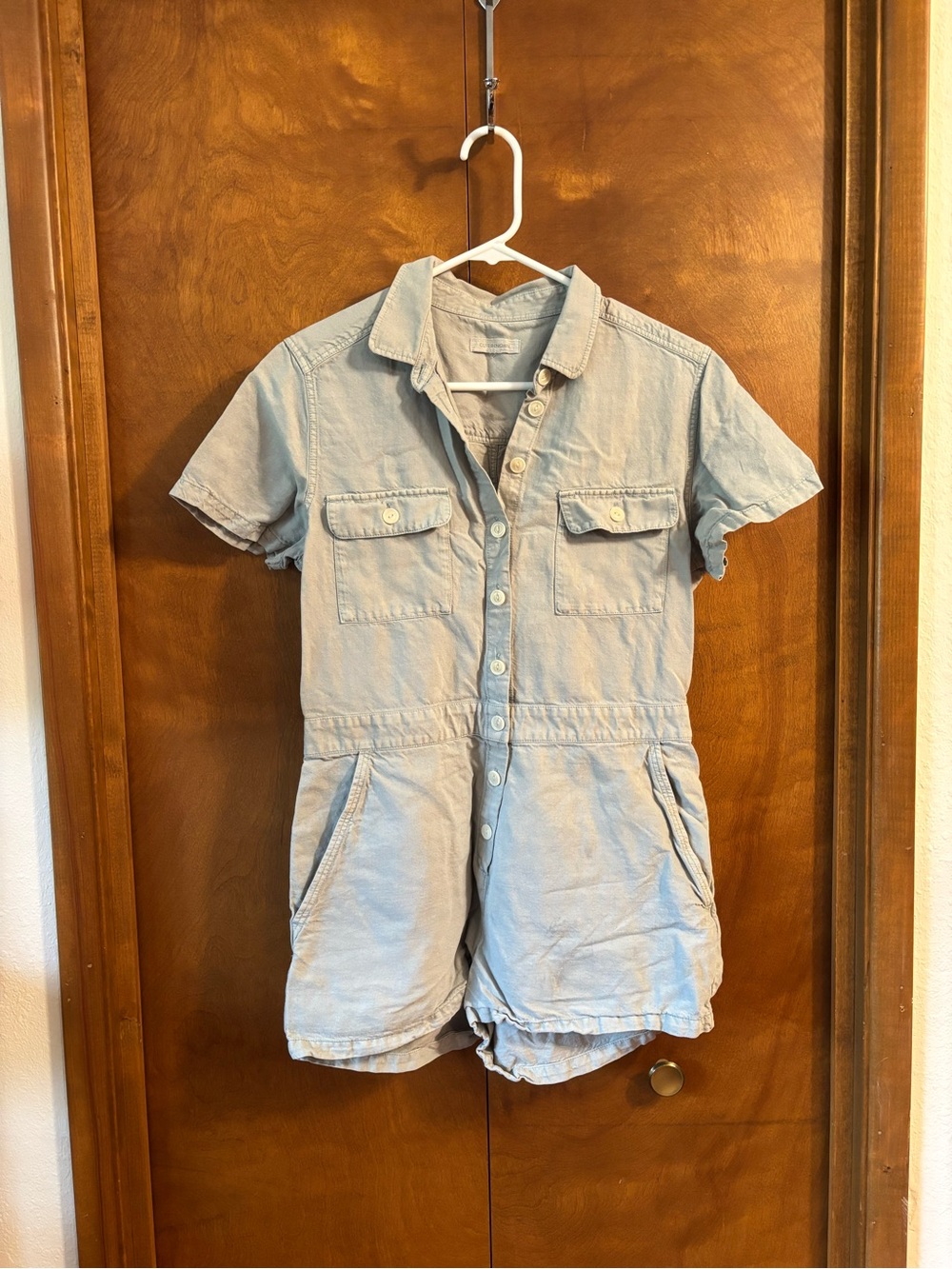 Outerknown Pale Blue Denim Romper